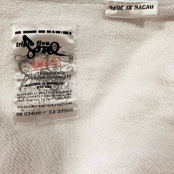 Rare Triple Five Soul White Hoodie Sweatshirt Womens Size Small - Picture 10 of 10